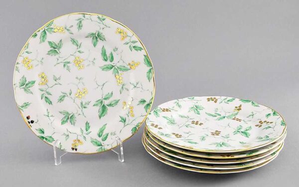 Набор тарелок десертных 19 см Мэри-Энн Зеленые листья Леандер 1381 2