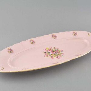 Блюдо овальное 55,5 см розовый фарфор Соната Бледные цветы Леандер 0006 2