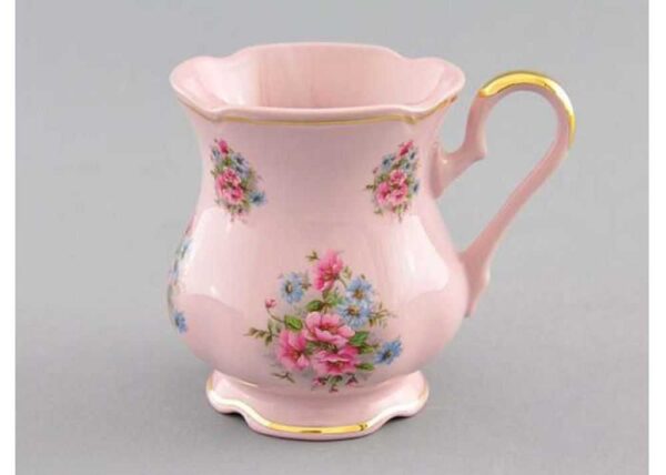Кружка чайная 250 мл Розовые цветы розовый фарфор Леандер 0013 2