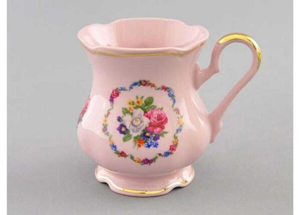 Кружка чайная Полевые цветы розовый фарфор 250 мл Леандер 0008 2