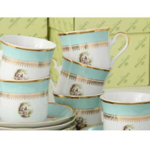 Набор чайных чашек с блюдцами 200 мл Мэри-Энн Свидание голубой Леандер 231B 2