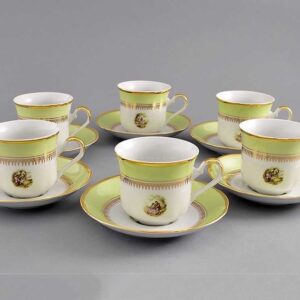 Набор чайных чашек с блюдцами 200 мл Мэри-Энн Свидание, салатовый Леандер 231C 2