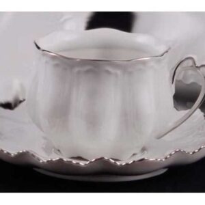 Набор чайных чашек с блюдцами 200 мл Викториа Элегант слоновая кость Леандер 22152