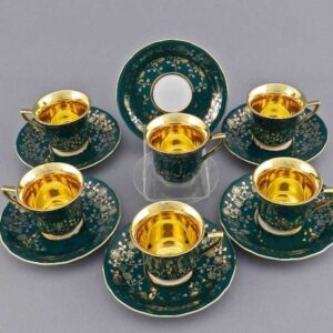 Набор кофейных чашек с блюдцами 100 мл Виндзор Золотые цветы Леандер B341 2