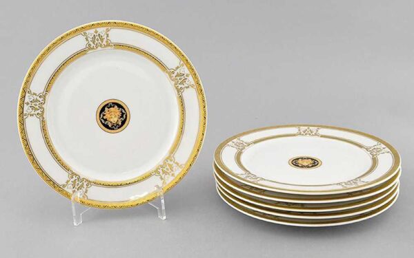 Набор тарелок десертных 19 см Сабина Версаче Золотая лента Леандер A1262