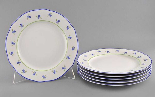 Набор тарелок мелких 25 см Мэри-Энн Синие цветы Леандер 08872