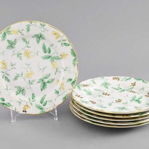 Набор тарелок мелких 25 см Мэри-Энн Зеленые листья Леандер 1381 2