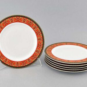 Набор тарелок мелких 25 см Сабина Красная лента Леандер 0979 2