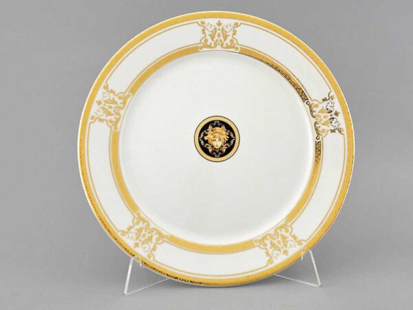 Набор тарелок мелких 25 см Сабина Версаче Золотая лента Леандер A126 2