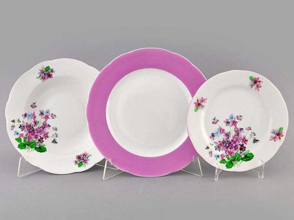 Набор тарелок Мэри-Энн Лиловые цветы Леандер 2391 2