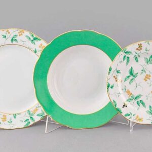 Набор тарелок Мэри-Энн Зеленые листья Леандер 1381 2