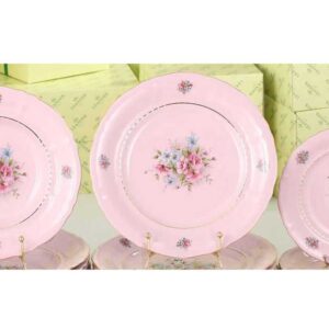 Набор тарелок розовый фарфор Соната Розовые цветы Леандер 0013 2