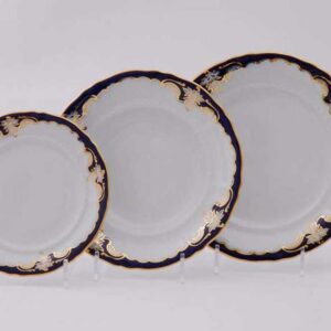 Набор тарелок Соната Кобальтовый орнамент Леандер 1357 2
