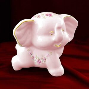 Слон Бимбо розовый фарфор Мэри-Энн Мелкие цветы Леандер 01582