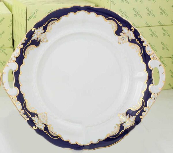 Тарелка для торта 27 см Соната Кобальтовый орнамент Леандер 1357 2