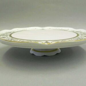 Тарелка для торта на ножке 28 см Сабина Золотой орнамент Леандер 1373 2