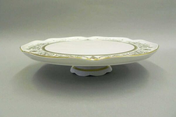 Тарелка для торта на ножке 28 см Сабина Золотой орнамент Леандер 1373 2