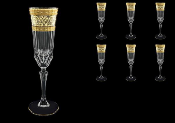 Набор фужеров для шампанского 180 мл Adagio Allegro Golden Light Астра Голд 2