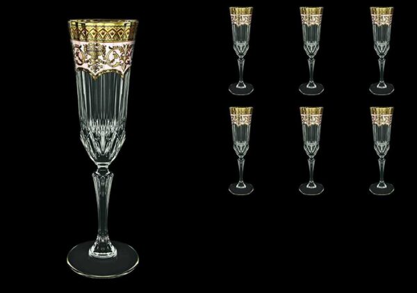 Набор фужеров для шампанского 180 мл Adagio Flora's Empire Golden Ivory Астра Голд 2