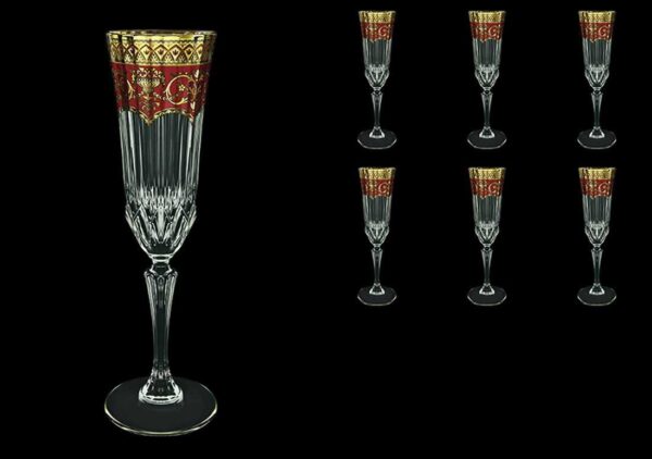 Набор фужеров для шампанского 180 мл Adagio Flora's Empire Golden Red Астра Голд2