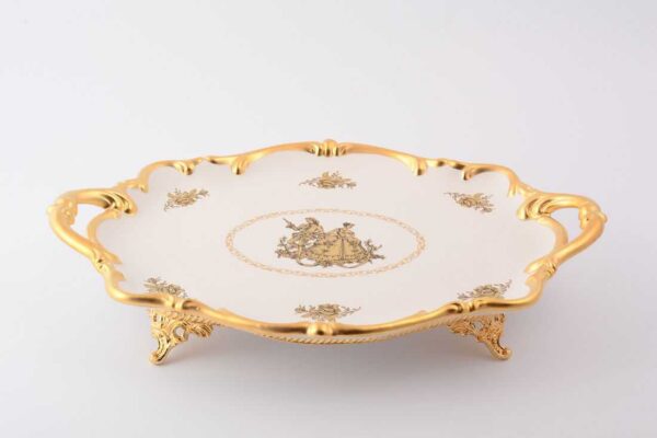 Поднос 46х32х10 cm Ceramiche White gold Limoges Bruno Costenaro 2
