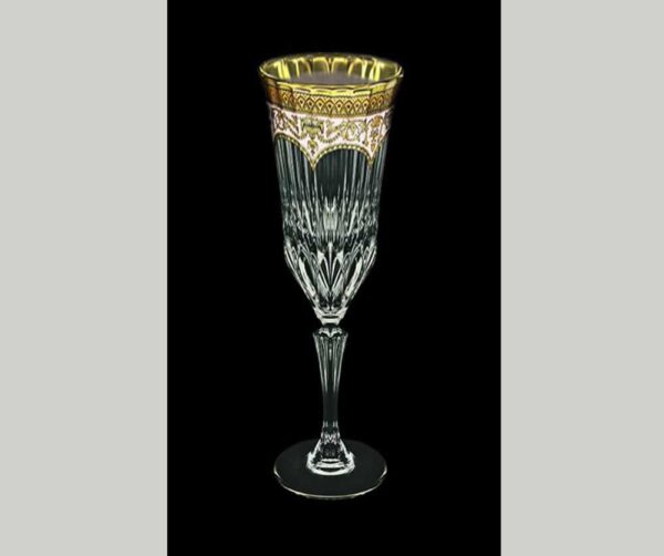 Набор фужеров для шампанского 180 мл Adagio Flora's Empire Golden Crystal Light Астра Голд 2