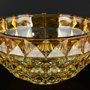 Фруктовница 28 см DIAMOND желтая Кристалайт Богемия 2