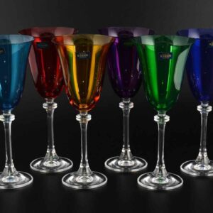 Набор бокалов для вина цветные Asio Alexandra 250 мл Кристалайт Богемия 2