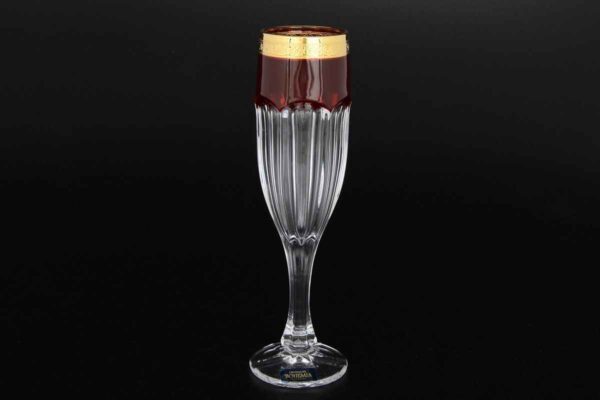 Набор фужеров для шампанского Сафари Рубин 150 мл Кристалайт Богемия 2