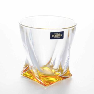 Набор стаканов 340 мл Quadro желтый Кристалайт Богемия 2