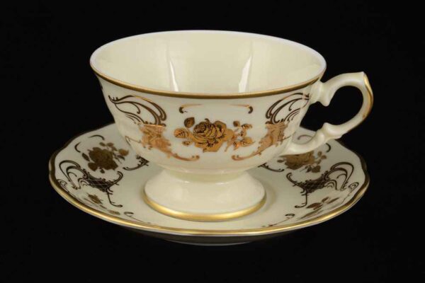 Набор чайных пар 250 мл Золотые розы Royal Czech Porcelain 2