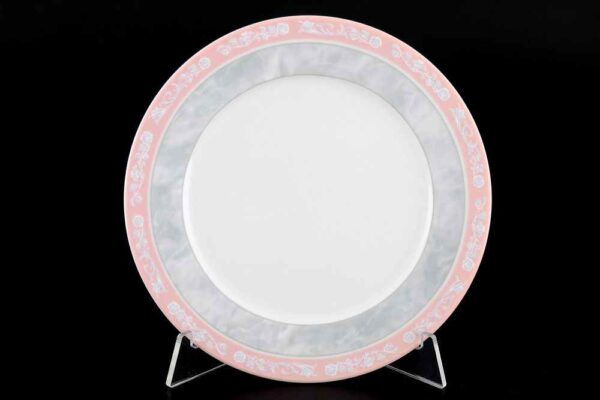 Набор тарелок 17 см Яна серый мрамор с розовым кантом Thun 2