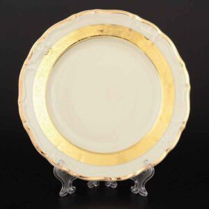 Набор тарелок 19 см Мария Луиза золотая лента Ivory Thun 2