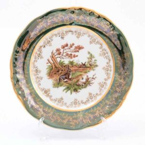 Набор тарелок 21 см Охота Зеленая Sterne porcelan 2
