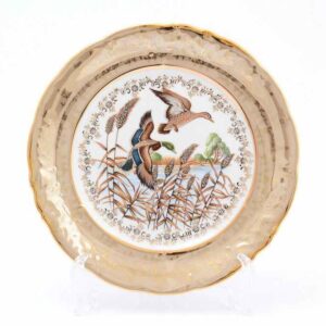 Набор тарелок 24 см Охота Бежевая Sterne porcelan2