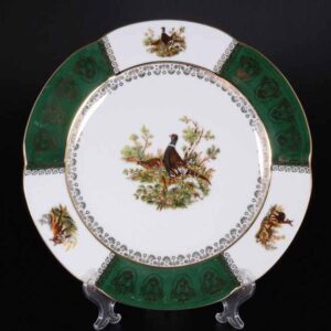 Набор тарелок 25 см Болеро Охота Зеленая Royal Czech Porcelain 2