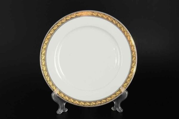 Набор тарелок 25 см Кристина Платиновая золотая лента Thun 2