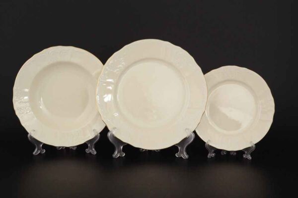 Набор тарелок Белый узор BE-IVORY Bernadotte2