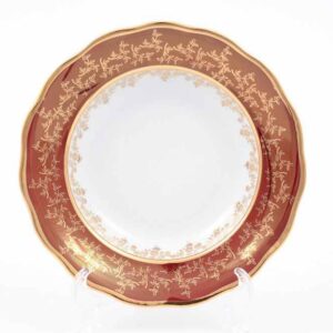 Набор тарелок глубокие 23 см Красный лист Sterne porcelan 2