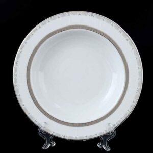 Набор тарелок глубоких 22 см Опал Платиновая лента Thun 2