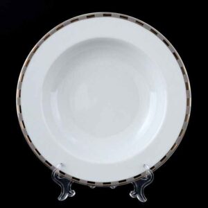 Набор тарелок глубоких 22 см Опал платиновые пластинки Thun 2