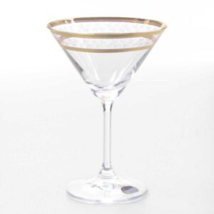 Набор бокалов для мартини 210 мл Crystalex Золотой Лист V-D Bohemia 2
