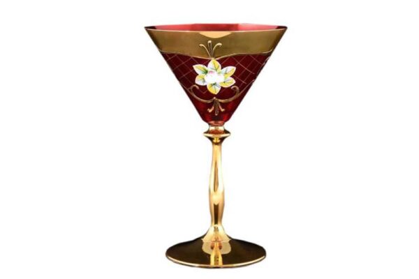 Набор бокалов для мартини Лепка красная Smalt J-M Bohemia 2