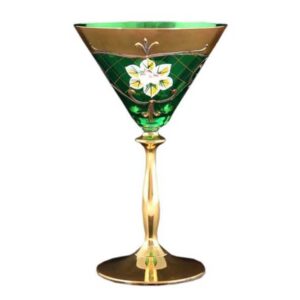 Набор бокалов для мартини Лепка зеленая Smalt J-M Bohemia 39917 2