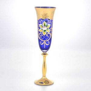 Набор бокалов для шампанского 190 мл Анжела Стар Кристалл синий 2