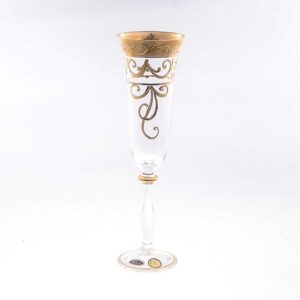 Набор бокалов для шампанского 190 мл Анжела Стар Кристалл золото 2