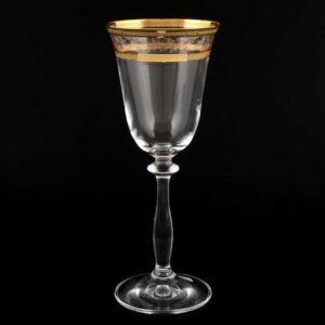 Набор бокалов для вина 185 мл Анжела Золотой лист V-D Bohemia 2