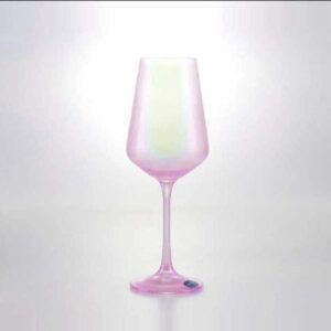 Набор бокалов для вина 350 мл Sandra Crystalex Bohemia розовые 2