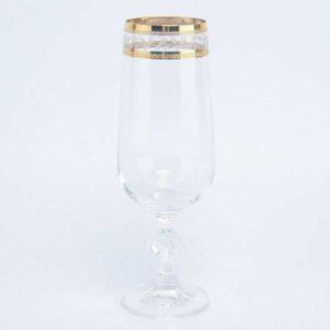 Набор фужеров для шампанского 180 мл Crystalex Золотой Лист V-D Bohemia 2