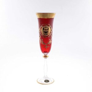 Набор фужеров для шампанского 190 мл Анжела Bohemia Версаче B-G красная 37114 2
